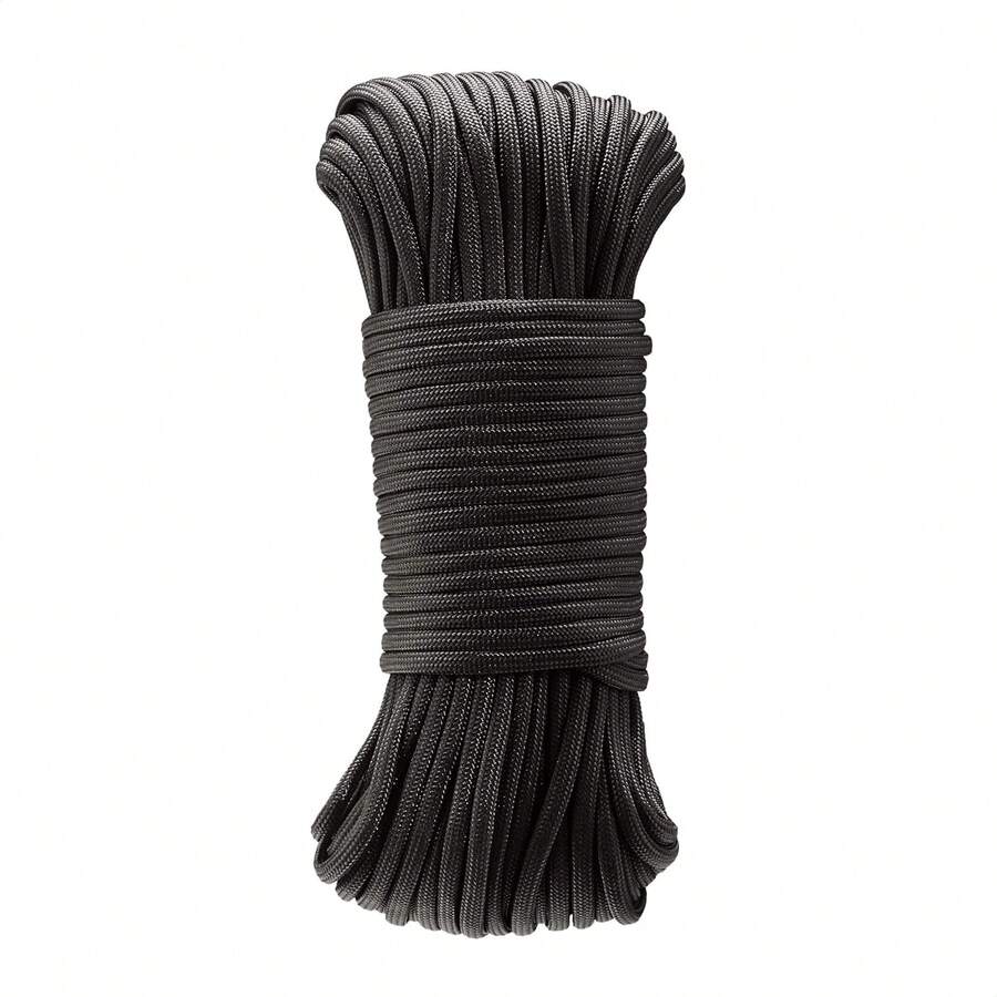 Basics - 550 Tipo III Paracord, núcleo de hebras, alta resistencia, 5/32 pulgadas x pies, color negro - Negro - Ver 1