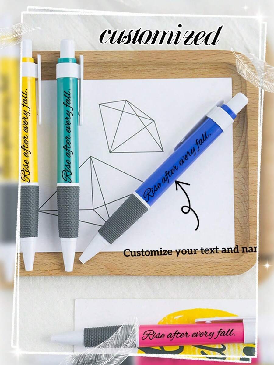 1 件/5 件/10 件/30 件定制按钮圆珠笔，返校用品，学校用品，教室用品，可定制文字、姓名，送给朋友、老师、学生、同学、同事、员工的礼物