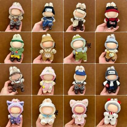 LABB 17厘米工装毛绒娃娃服装套装，仅衣服，适合第一代和第二代 LABB 服饰，坐姿派对服装，不含鞋子