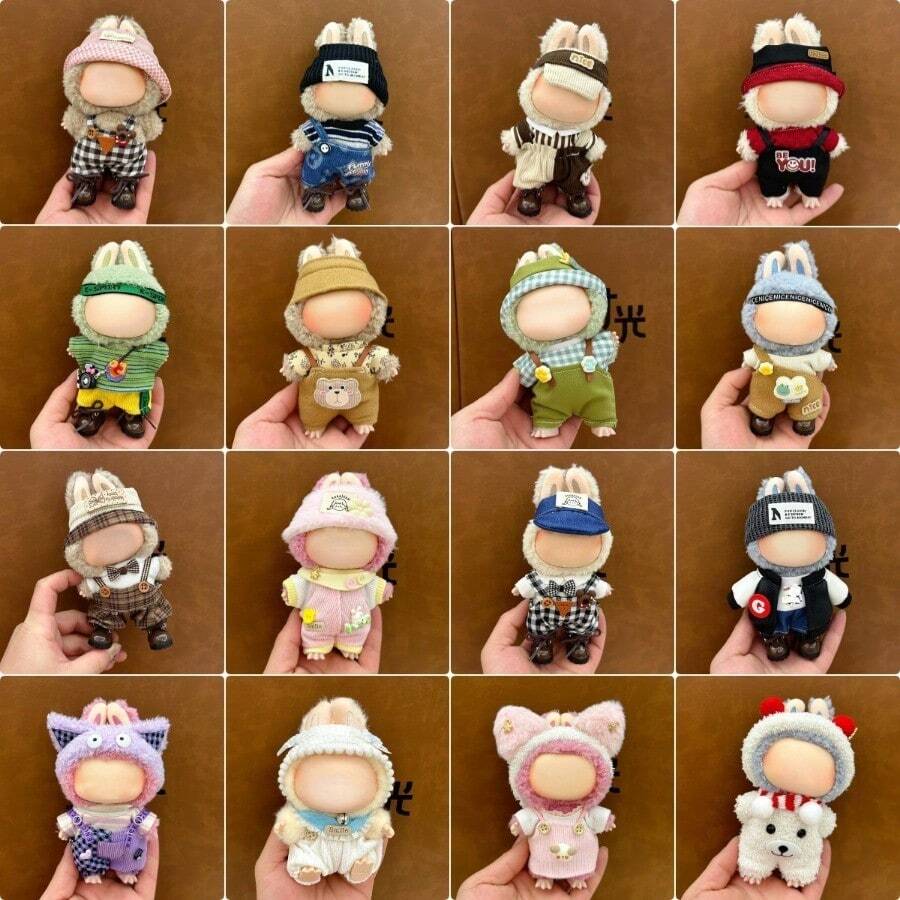 LABB 17厘米工装毛绒娃娃服装套装，仅衣服，适合第一代和第二代 LABB 服饰，坐姿派对服装，不含鞋子