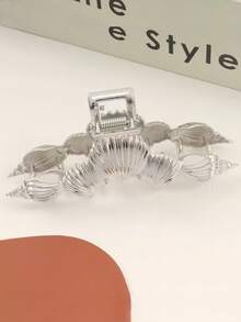 Hair Clips 1pc Elegant Large Shell Texture Striped Hair Clip, Sweet Elegant Hair Accessory Hair Accessories Elegant Claw Clips, School Stuff, College - Multicolor - View 11