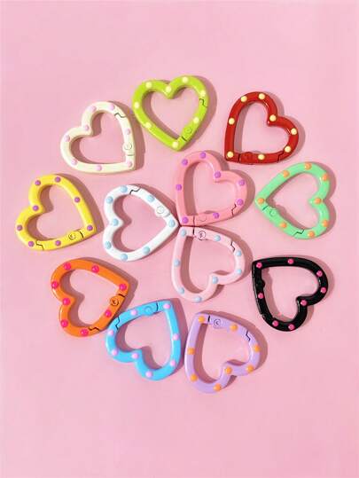 10pcs Random Colorful Cartoon O-Ring Buckle Adjustable, Suitable For Jewelry, Clothing, Holiday DIY, Keychain Accessories, Cat Paw Painted Crafts