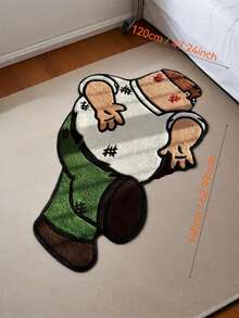 1 Peça Tapete de Área de Veludo Luxuoso Falso Cashmere Macio e Felpudo, Design Exclusivo de Personagem de Desenho Animado - Confortável para Quarto, Sofá ou Decoração Doméstica, Apenas Lavagem Manual, Material de Poliéster, Acessório de Sofá | Acento de Piso Engraçado para Sala de Estar - Multicolorido - Visão 15