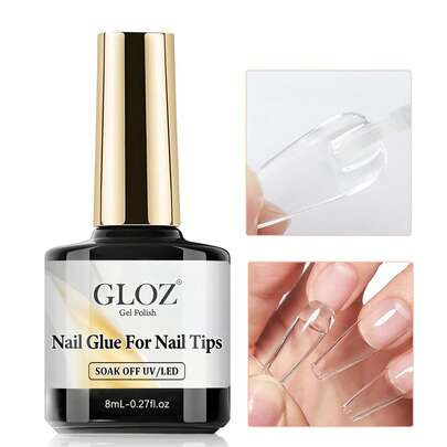  GLOZ 专业美甲胶水，适用于亚克力指甲、美甲贴纸、甲片和假指甲。沙龙级指甲油，易于涂抹，持久耐用。