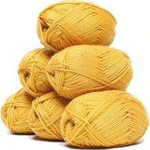 6 Rollen weiche Milchbaumwoll Garn Skeins je 25 Gramm Milchgarn zum Häkeln & Stricken, einfarbige Strickgarne zum Weben von Garn, gehäkeltes Garn Bastelmaterial für DIY Handwerke, Spinnen