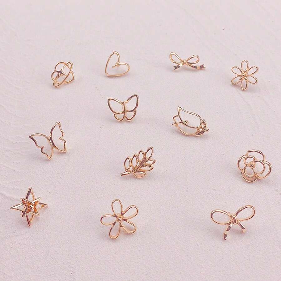 12 nút chống trượt, khóa điều chỉnh eo quần áo & váy, ghim cài áo ngọc trai, nút không cần khâu - 12 miếng (vàng) - Xem 1