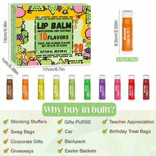 YOPELA 20支/盒唇膏，含维生素E和椰子油。母亲节礼物 - 保湿，缓解干燥双唇 - 10种口味 - 唇膏礼盒 - 送给女性和母亲的完美礼物 - 节日礼物 - 20支裝 - 查看 5