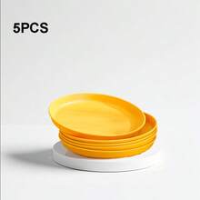 5/10pcs 5.9 Inch (Approx. 15cm) Appetizer Plates, Lightweight PP Dishware, Durable Reusable Plastic Plates/Trays For Salad, Dessert, Cake, Suitable For Graduation/Birthday/Singles Party, Wedding, Outdoor Picnic, Kitchen, Dorm, Microwave And Dishwasher Friendly,School Supplies - Multicolor - View 14