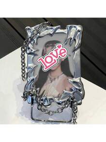 1PC Photocard Holder, Photocard Binder, Photocard Holder Keychain, Photo Card Holder, Keychain With Card, Plastic Photocard Holder Keychain, Silver Electroplate Photocard Holder, ID Card Holder School Supplies,Back To School