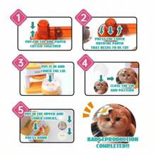 1 套儿童徽章制作器，55 毫米（2.16 英寸）DIY 别针纽扣制作机，便携式压机徽章打孔套件，带 1 个圆形切刀、48 张图案纸和 48 个纽扣零件，多功能创意压机徽章打孔套件，儿童工艺品，理想的圣诞节万圣节 DIY 套件，非常适合学校项目和派对，免安装（某些颜色图案是随机的）