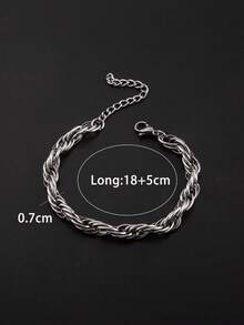 1pc Personalized Creative Hiphop Fashion Handmade Stainless Steel Geometric Chain Bracelet, Men's Street Party Accessory