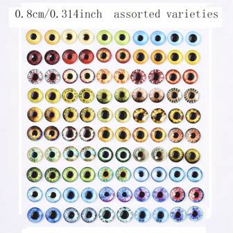 Ongeveer 100 stuks 6 mm 8 mm 10 mm 12 mm gemengde maten willekeurige glazen drakenoog cabochons, DIY oogstickers, sieradenaccessoires voor armbanden en kettingen DIY maken