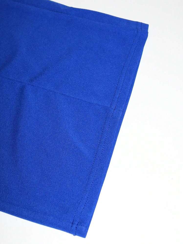 Casual Versatile Solid Color Wide-Leg Pants - Blue - View 4