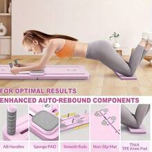 Tabla deslizante plegable multifuncional de Pilates, set de moldeado de Pilates 5 en 1, máquina deslizante de césped, tabla rodante para músculos abdominales, para ejercicios de núcleo, fitness, uso doméstico, gimnasio