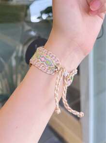 1 条适用于 38 毫米 40 毫米 42 毫米 44 毫米 41 毫米 45 毫米 46 毫米 49 毫米 Ultra Watch Series 10 9 8 7 6 5 4 3 2 的 Galaxy White Bohemian 手链腕带，适用于女式 表带