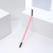 三件套黑白睫毛卷翘眉刷组合，符合人体工学设计的双头化妆刷，眉刷，眼影刷，螺旋刷 - 黑色 - 查看 10