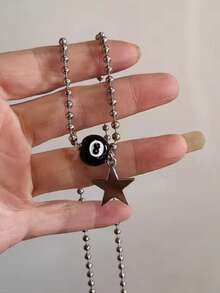 韩流朋克摇滚银色星星十字架吊坠项链男女情侣复古美学珠宝 Y2K EMO 配饰