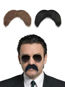 Divertido set autoadhesivo de bigotes falsos abstractos y DIY, materiales de bigotes novedosos adecuados para disfraces y fiestas de Halloween, excelente para teatro, juegos de roles y fiestas