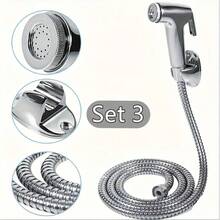 Kit de rociador de bidé de baño, rociador de bidé de mano de ABS, juego de rociador de bidé de mano montado en la pared, cabezal de ducha de mano, cabezal de ducha de bidé y lavadora de presión para inodoro, juego completo de actualización de baño para limpieza de baño e inodoro, construcción duradera, accesorios de baño, regalo perfecto para Navidad, Día de Acción de Gracias