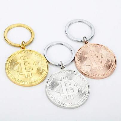 1pc Bitcoin BTC Keychain - Stablecoin Keychain - Bitcoin Lucky Keychain - Cryptocurrency Keychain - Backpack Hanging Decor - Desktop Ornament - Full Metal Material - Stitch Toys, Travel Toys, Classroom Fidget Toys, Mini Stuff, Bath Toys, Christmas Stationery, Stress Ball, Birthday Gift, Christmas Gift, Halloween Gift, Christmas Eve Gift, Perfect Gift, Toys, Games