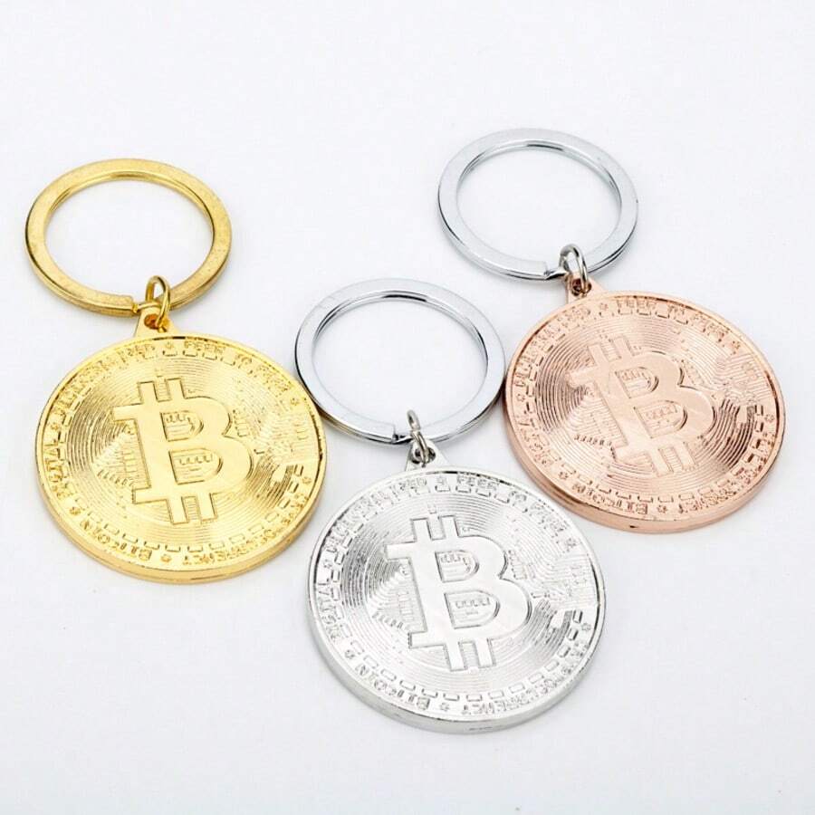 1pc Bitcoin BTC Keychain - Stablecoin Keychain - Bitcoin Lucky Keychain - Cryptocurrency Keychain - Backpack Hanging Decor - Desktop Ornament - Full Metal Material - Stitch Toys, Travel Toys, Classroom Fidget Toys, Mini Stuff, Bath Toys, Christmas Stationery, Stress Ball, Birthday Gift, Christmas Gift, Halloween Gift, Christmas Eve Gift, Perfect Gift, Toys, Games