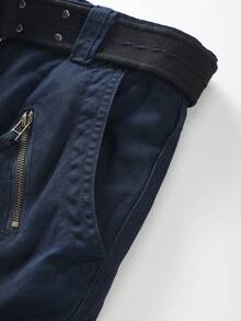 AKARMY Men's Casual Cargo Pants  Combat Work Pants With 8 Pockets(No Belt) - 藏蓝色 - 查看 7