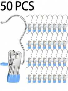 10/30/40 Pieces Of Stainless Steel Clothes Clip, Simple Stainless Steel Hook Clip,Stainless Steel Clips,Back To School Must Haves,Laundry Pegs With Hooks,(Coat) Hanger,Interior ,Portable Hanging Clothes Clip, Wardrobe Storage Racks, Clothes Hangers Easter Decorations, Mother's Day Clothing Spring Decorations, Holiday Decorations,Hanger Dress Pants Shoes Jeans Boots Skirt