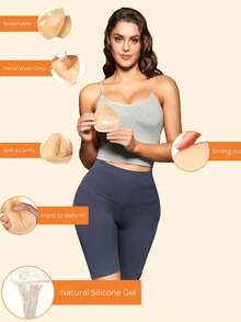 2pcs Double-Sided Adhesive Bra Pads, 3cm Thick Push-Up Bust Shaper Sticky Bra Inserts For Bras And Swimwear - Apricot - View 4