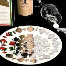 100/500pcs Craft Mirror Set - 4 Shapes (Triangle, Square, Round, Diamond) - 1" Plastic Glass Tiles For DIY Mosaics & Disco Ball Decorations - Multicolor - View 11