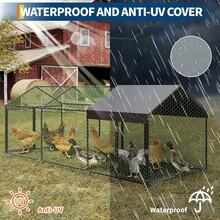 Large Metal Chicken Co Op With Waterproof And Anti-UV Cover, 120" X40" X40" Chicken Run With 3 Doors, Outdoor Hen House For Yard, Walk In Poultry Cage For Rabbit Duck Goose Metal Chicken Co Op, 120" X40" X40" Large Chicken Run   With 3 Doors, Chicken Run For Yard With Waterproof And Anti-UV Cover, Walk In Poultry Cage For Rabbit Duck Goose - 黑色 - 查看 8