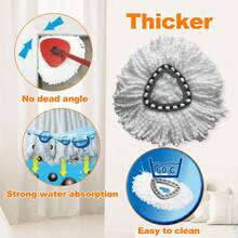 1/2/3/5 pezzi Ricambi per mocio, adatti per mocio rotanti, ricariche in microfibra super, compatibili con mocio triangolari girevoli a 360 gradi, facile pulizia per pavimenti domestici, forniture per la pulizia dei pavimenti di casa - Multicolore - Visualizzare 7