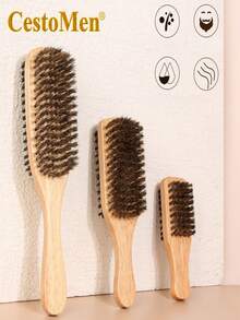 Double-Sided Bristle Men's Beard Brush, Nylon Hair Beard Styling Brush, Haircut And Grooming Hair Brush For Cleaning Facial Hair