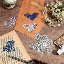 Set Corner Lace Die Cuts Metal Die Cuts Lace Cutting Dies Metal Corner Flower Butterfly Stencil Template For DIY Crafts Scrapbook Album Paper Card - Silver - View 5