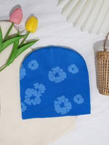 1pc Men's Letter & Spider Web Jacquard Knit Beanie Hat, Outdoor Street Style Fall Outfit - Multicolor - View 19