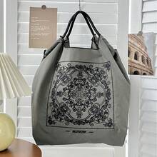 Women Shoulder Bags - 深灰色景泰藍荷 - 查看 3