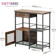 Coffee Bar Cabinet For Home Farmhouse Coffee Stand Station MultiPurpose Buffet Sideboard Cabinet With Drawers Kitchen Bar Table For Living Room Corner Small Space Espresso - Espresso - View 2