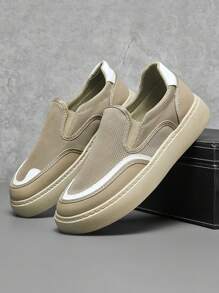 2025 New Canvas Shoes For Men, Breathable Casual Black Slip-On Loafers, Slouchy Old Beijing Cloth Shoes For Summer, Autumn & Winter