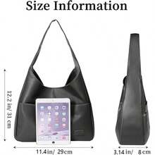 Bolso de tote, bolso de hombro y mano de, bolsos de tote, bolso de hombro grande y suave - Negro - Ver 2