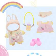 17cm Krabbel-Outfit Set, beinhaltet Flaschenpendant und Schuhe, modische Accessoires und Merchandise (ohne Plüschpuppe)