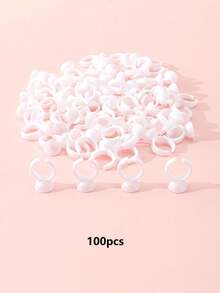 100个/50个/20个装睫毛嫁接胶水杯、纹身颜料杯、创意便携式胶水杯 - 白色 - 查看 9