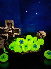 5/10个装夜光弹力球，万圣节发光软弹力球，万圣节恐怖眼球弹力球，生日派对礼物、游戏奖品、万圣节礼物、主题派对装饰、生日礼物的理想之选 - 彩色 - 查看 4