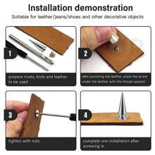 90sets Multiple Sizes Cone Spikes Screwback Studs Rivets Large Medium Small Metal Tree Spikes Studs For Punk Style Clothing Accessories DIY Craft Decoration - Multicolor - View 7