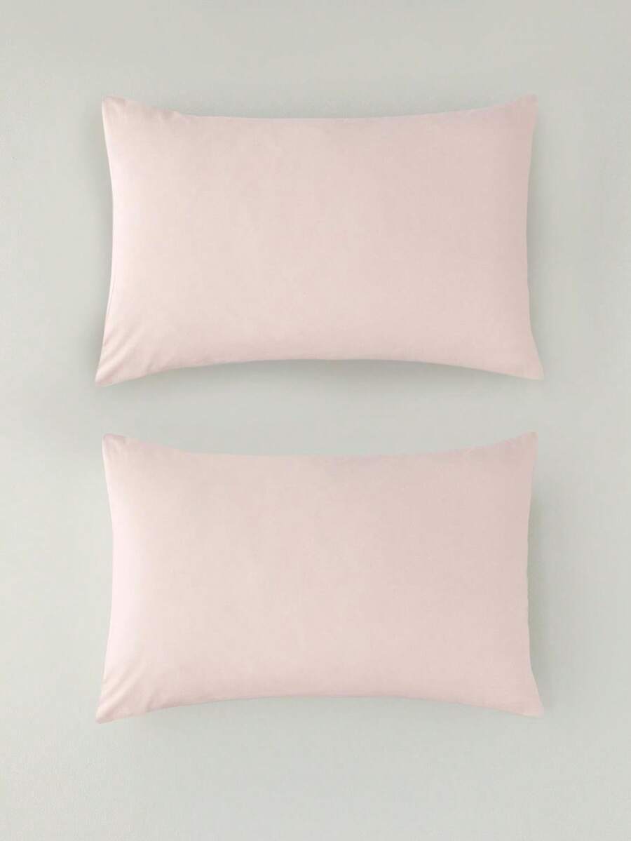 2-Pack Cotton Pillowcases – 50x70 cm Envelope Closure, Made in Türkiye - 粉色 - 查看 1