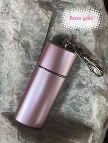 便携式烟灰缸，优质阻燃ABS金属材质，防异味，酷炫旅行烟灰缸，带钥匙扣，户外烟蒂处理管，可爱时尚烟灰缸，黑色