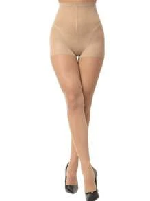 1pc/3pcs/6pcs 20D Women's Sheer Opaque Pantyhose, Skinny Fit Silky Tights, High Waist Hosiery With Reinforced Toe