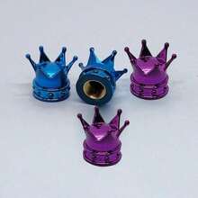 2/4pcs ABS Plastic Copper Core Valve Stem Caps, Crown Series, Waterproof & Dustproof, 8V1 American Thread, Suitable For Cars, Motorcycles, Outdoor Sports & Cycling - Multicolor - View 29