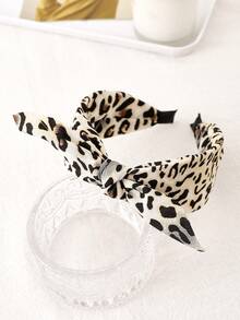 1 Stück Mehrfarbiges Polyester Schleife Niedlicher Leoparden Muster Haarband, rutschfest und leicht zu reinigen, geeignet für tägliche Fahrten oder Gesichtsmasken, Haarband, Haarreifen, süße Haraccessoires