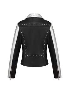 Risissida Women's Lightweight Cropped Patchwork Jacket - Minimalist Casual Style, All-Season Versatile Wear For Spring & Autumn