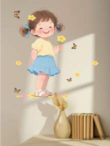 Colorful Butterfly, Dancing Girl, Cartoon Dinosaur, Football Kicking Boy Wall Stickers, Nursery Decor, Kids Bedroom Wallpaper - Multicolor - View 15