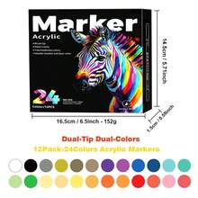 1pc Dual-Tip Dual-Color Marker Pen, Acrylic Painting Brush Pen For Glass Painting, Layering Colors, Art Students, Smudge-Proof, Washable, Watercolor Pen